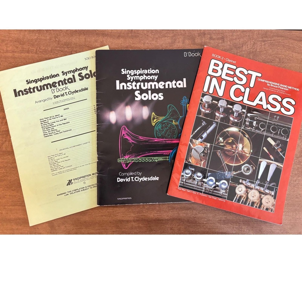 Vintage Clarinet B Flat Music Book Lot Best In Class‎ Book 2 Singspiration Solos